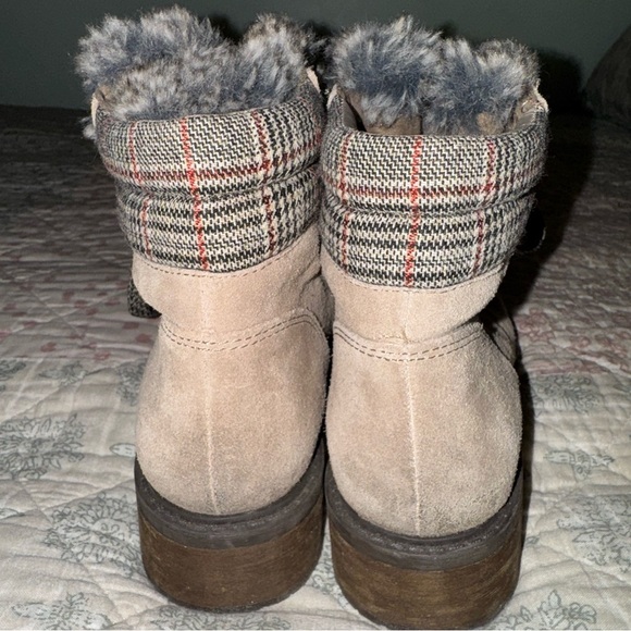 Sam Edelman Darrah 2 Women’s Size 8.5 Suede Taupe Fur Combat Ankle Boots NWOT - Picture 4 of 8